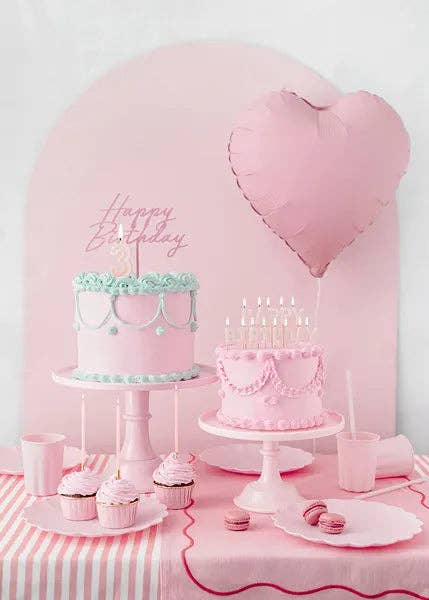 Solid Heart Shaped Foil Balloon Matte Pink  - 18 in.