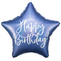 Happy Birthday Navy Blue Star Foil Balloon 18 in