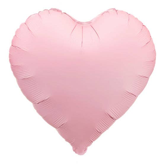 Solid Heart Shaped Foil Balloon Matte Pink  - 18 in.