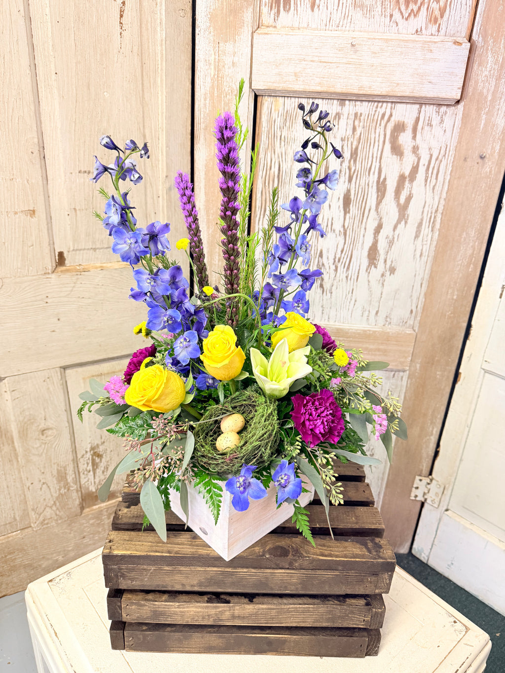 Spring Garden Box Arrangement