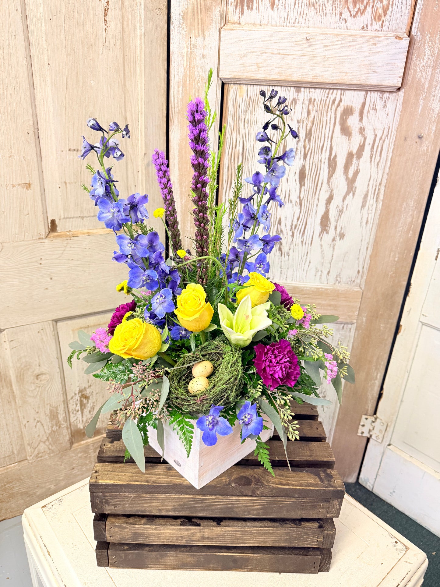 Spring Garden Box Arrangement
