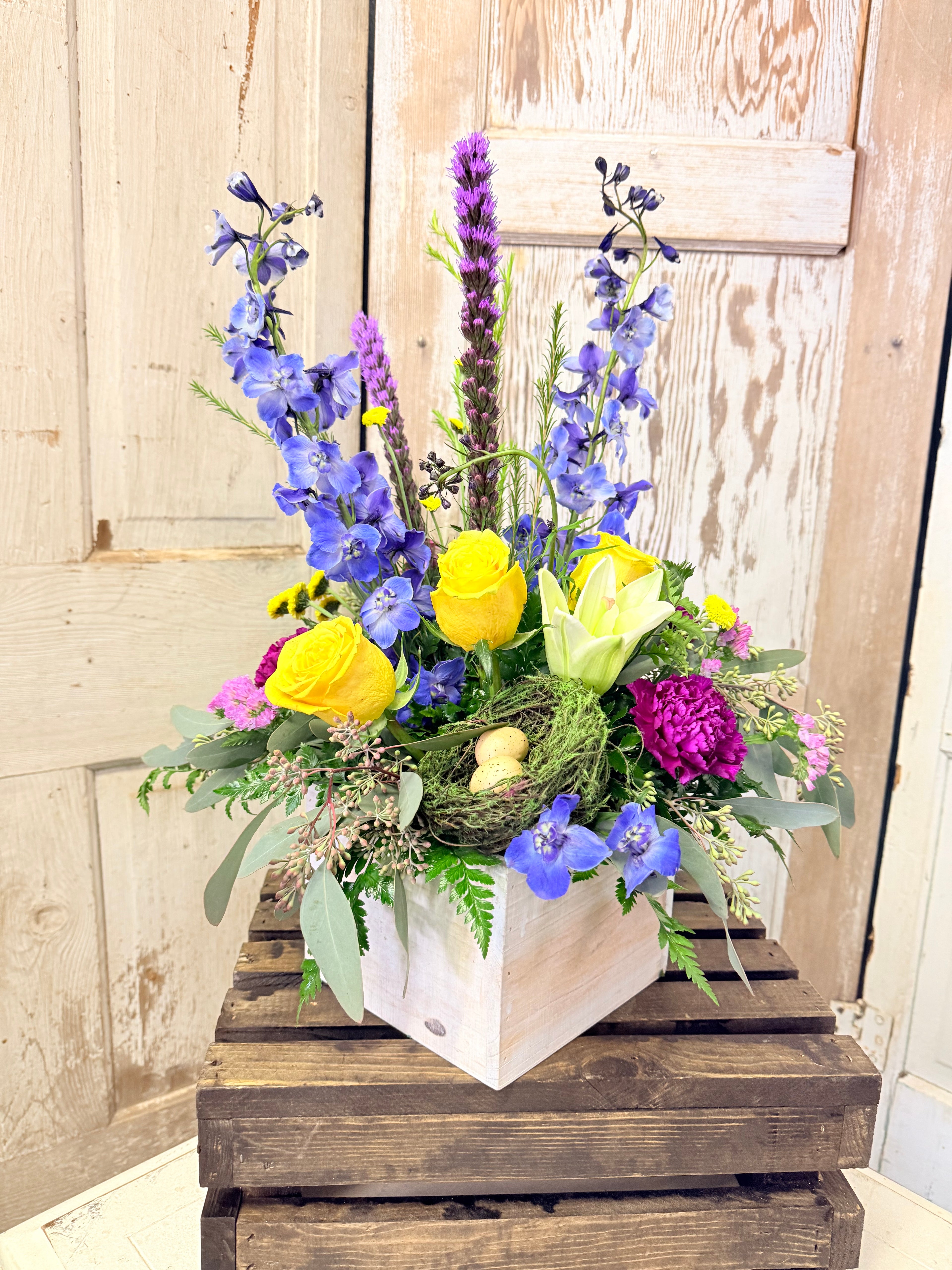 Spring Garden Box Arrangement