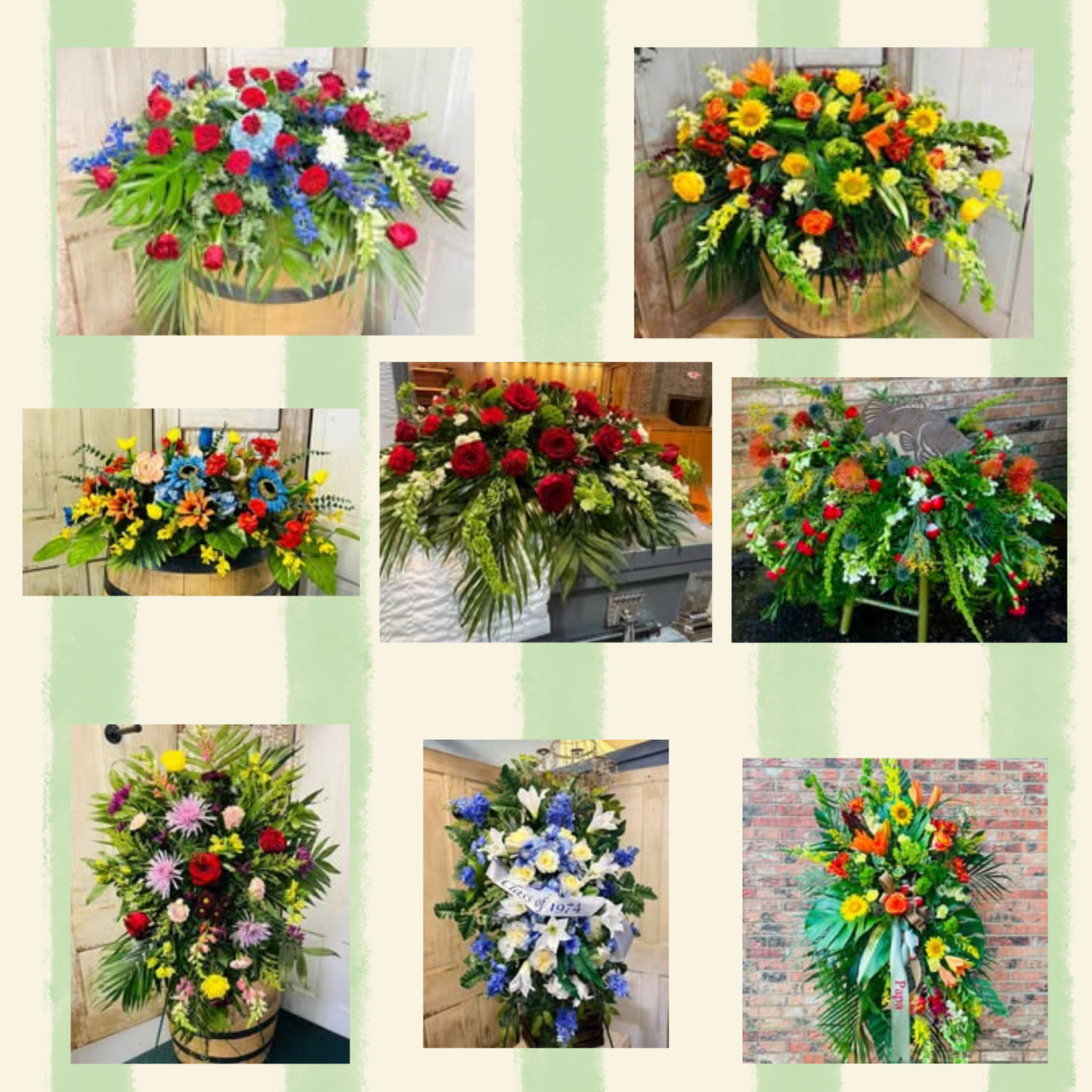 Custom Funeral Florals -       Please call to place an order 903-645-2121