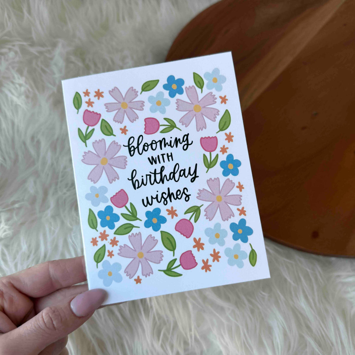 "Blooming with birthday wishes" Spring Floral Birthday Card