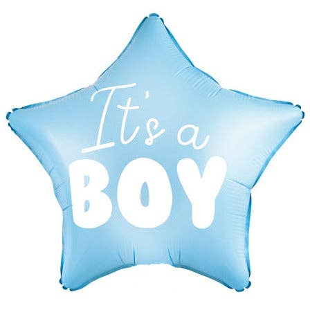 Its a Boy Blue Star Foil Balloon 19 in.