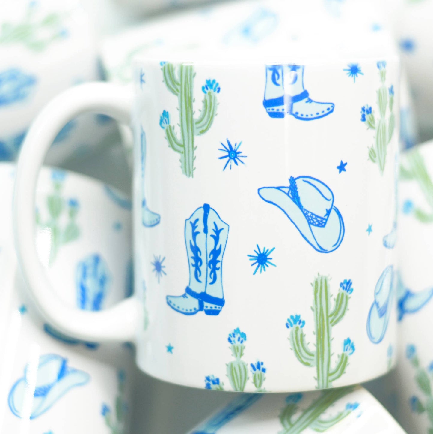 Blue Western Ceramic Mug Designers Choice Arrangement